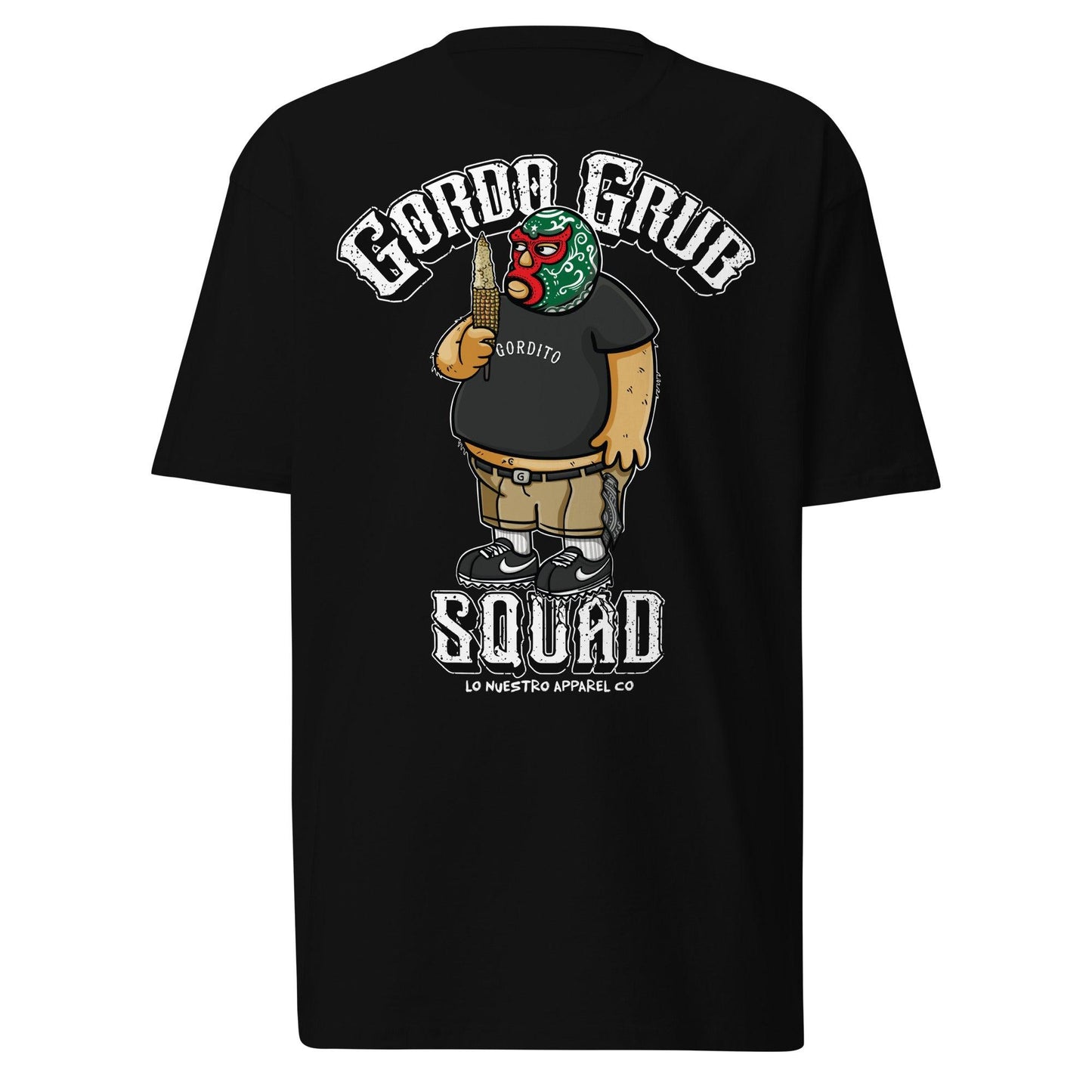 Gordo Grub Squad T-Shirt – Funny Mexican Foodie Tee with Elote Corn Graphic - Lo Nuestro Apparel Co.