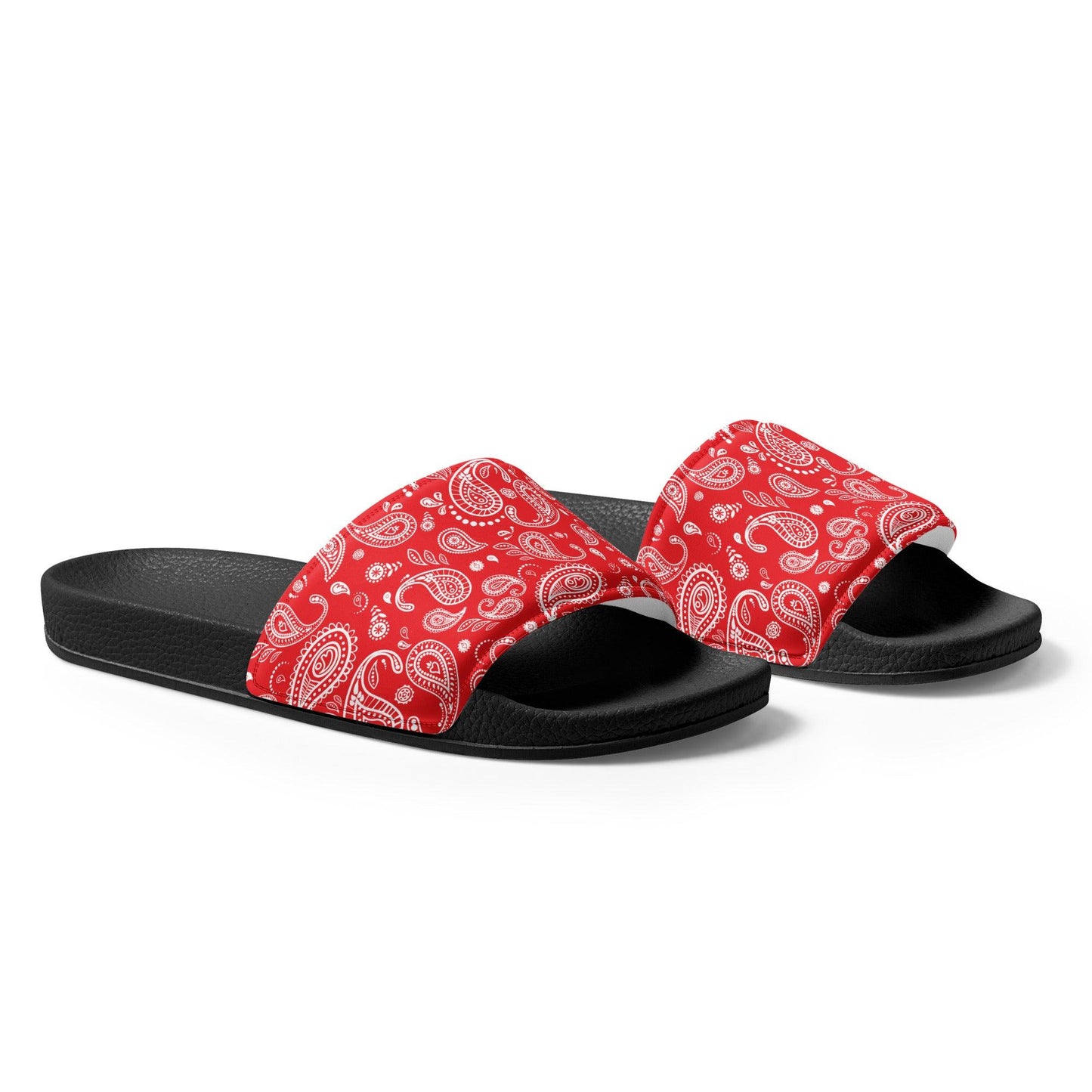 Side view of the slides highlighting the contoured, textured footbed for maximum comfort.