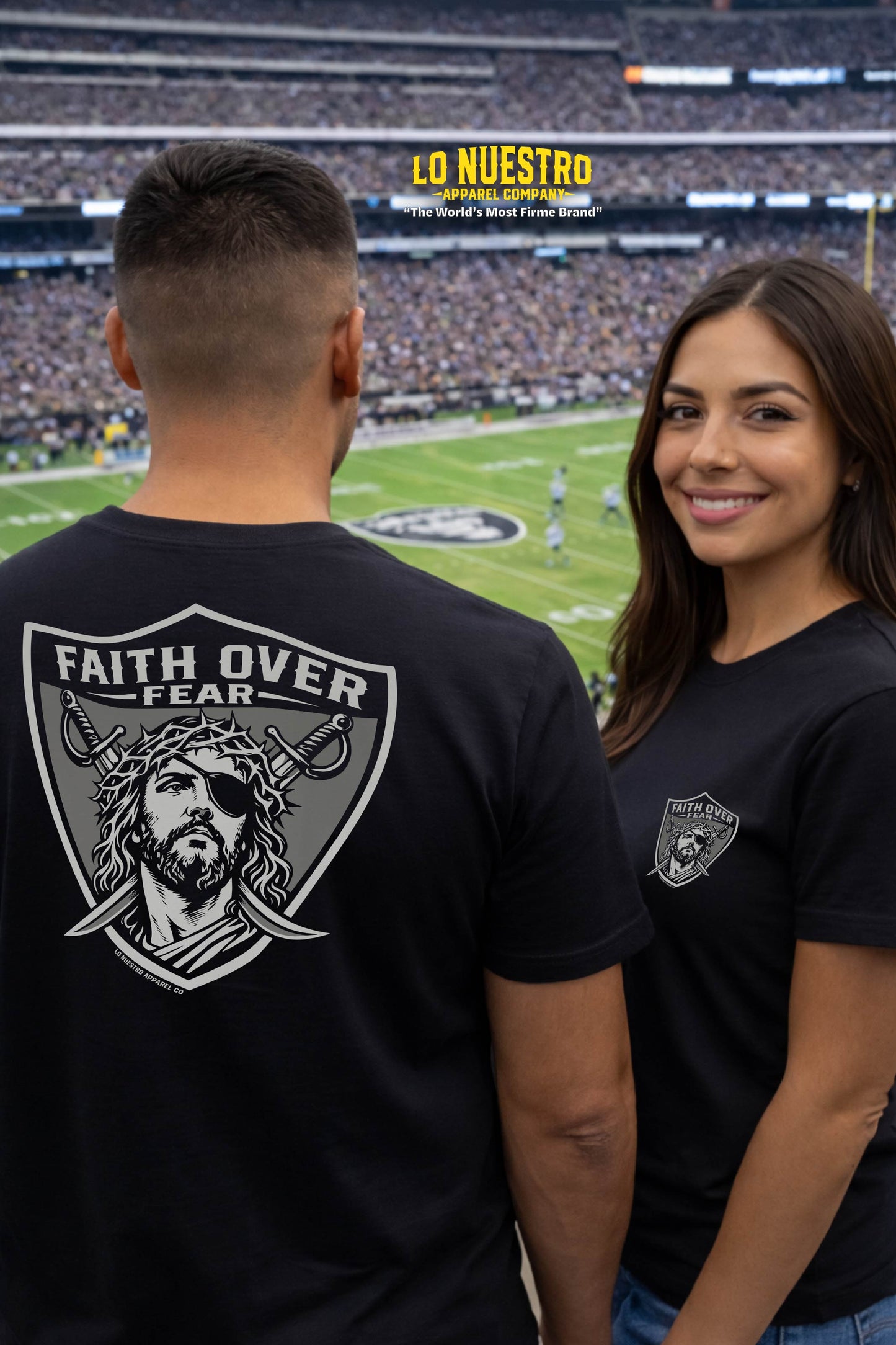 Faith Over Fear Jesus Shield T-Shirt
