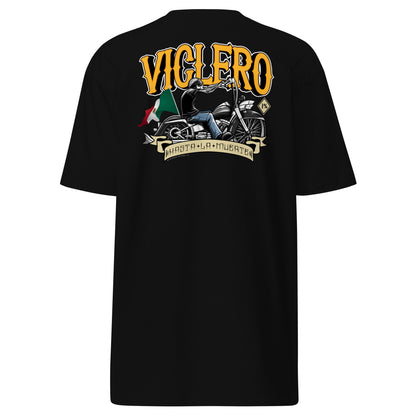 "Viclero Hasta la Muerte" T-shirt with bold yellow graphic on a black background.