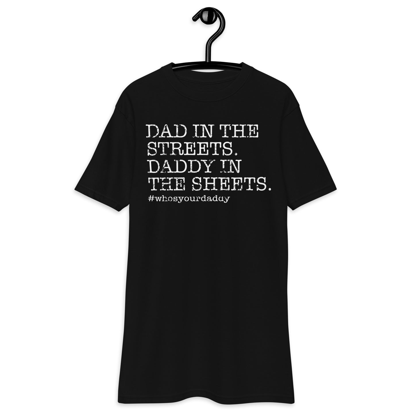 "Side-seamed relaxed fit T-shirt with humorous dad graphic"