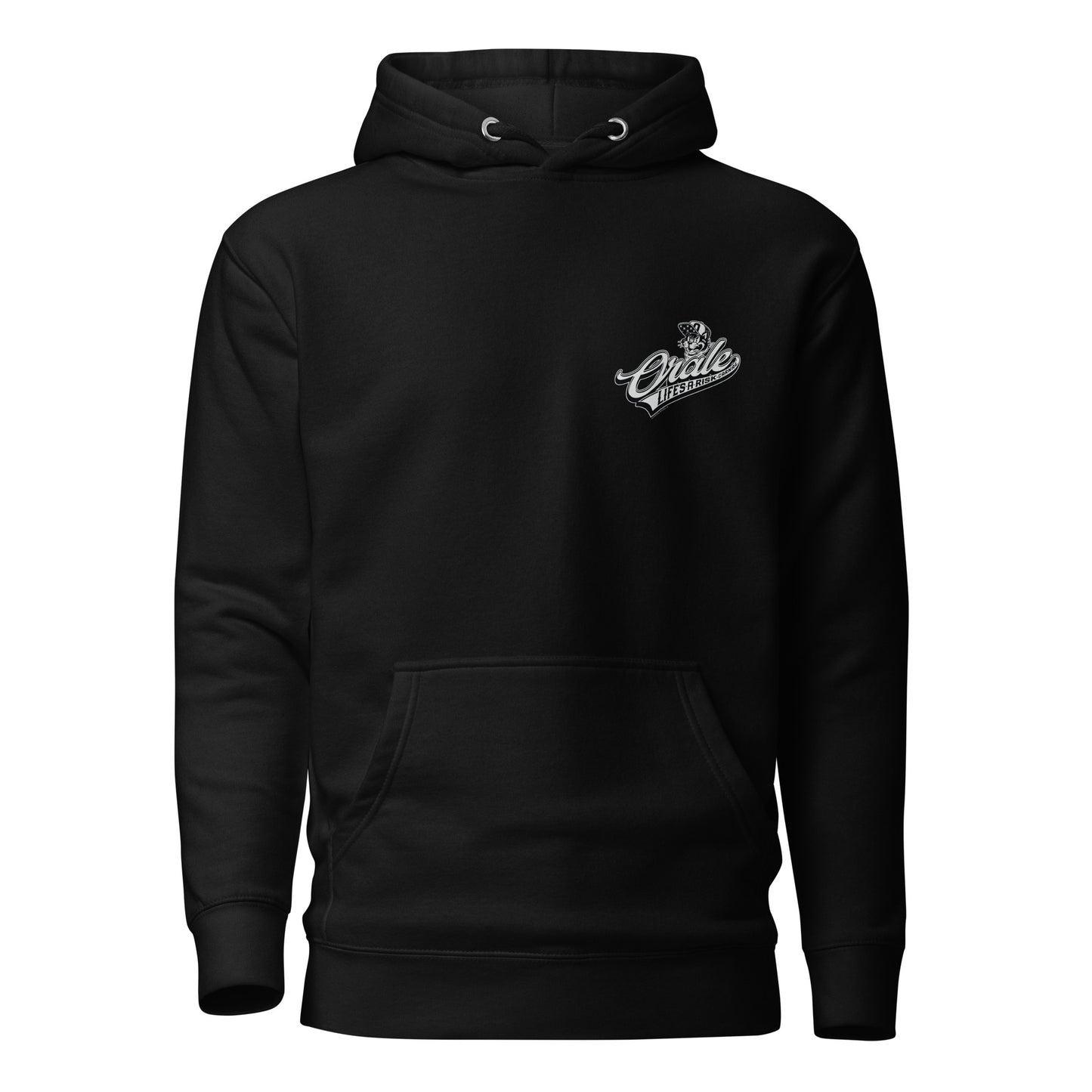 Premium hoodie featuring white graphic, comfortable and firme for carnales.